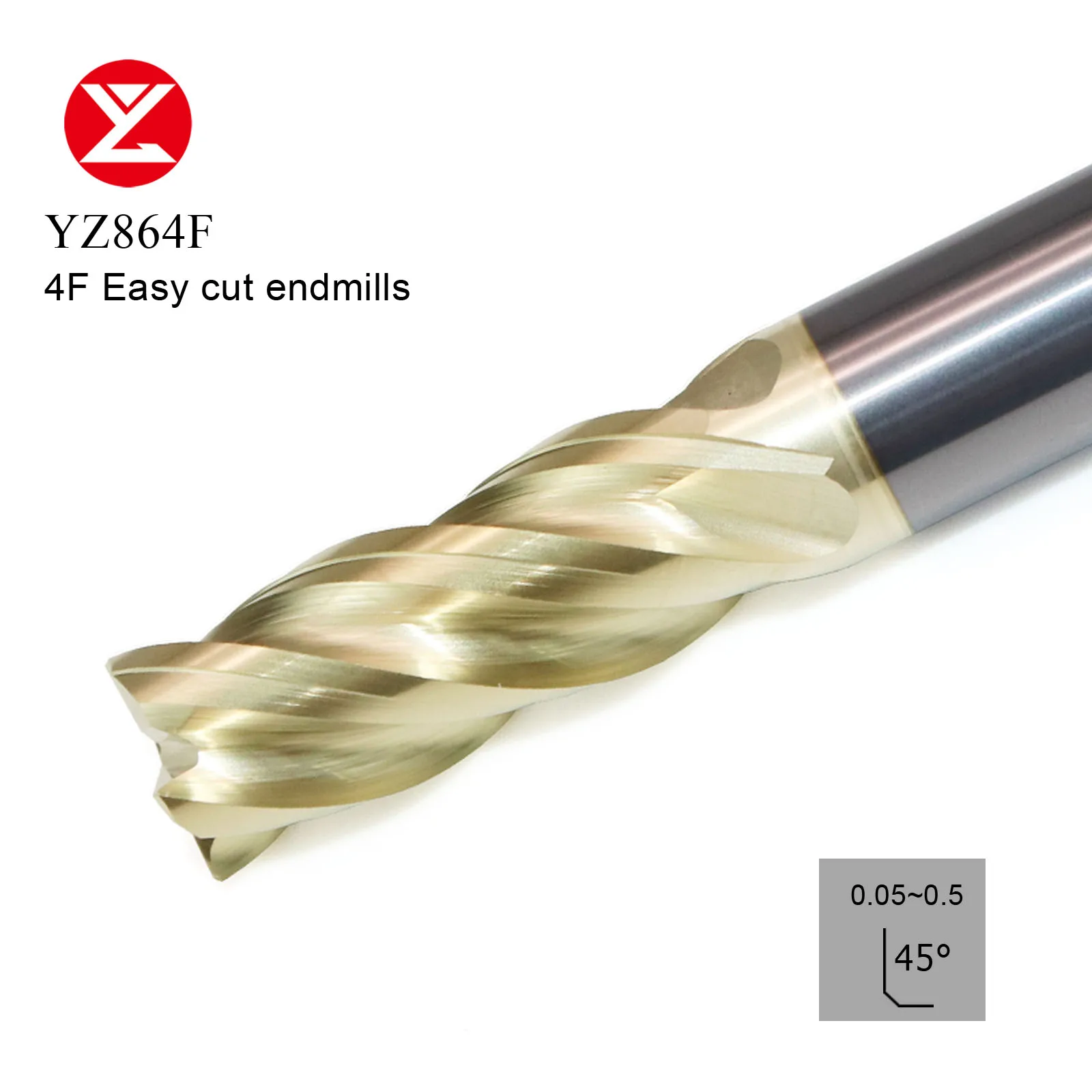 

Carbide 4 Flute Milling Cutter Endmill 6mm 8mm 10mm 4mm High Helix Angle Design Unequal Spacing Teeth For Roughing And Finishing