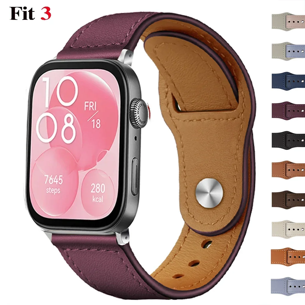 Leather Bracelet For Huawei Watch Fit 3 Strap Replacement Correa For Huawei fit 2 band Wrist watchband Fit3 2024 NEW Accessories