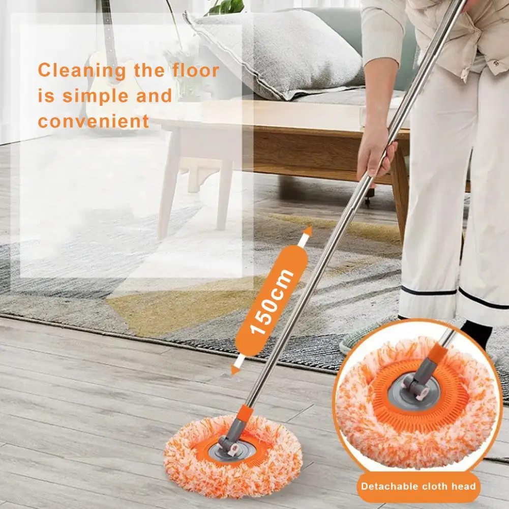 Cleaning Mop With Long Extended Handle Freely Retractable 360-degree Rotatable Adjustable Dry Wet Use Home Bathroom Cleaning Mop