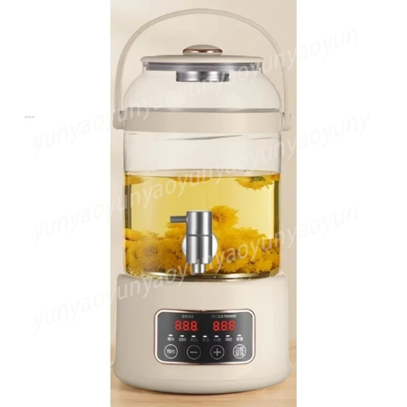 Glass Health Tea Kettle with Faucet, Large Capacity Multifunctional Water Boiler for Flowers Tea, Automatic Keep Warm Dispenser