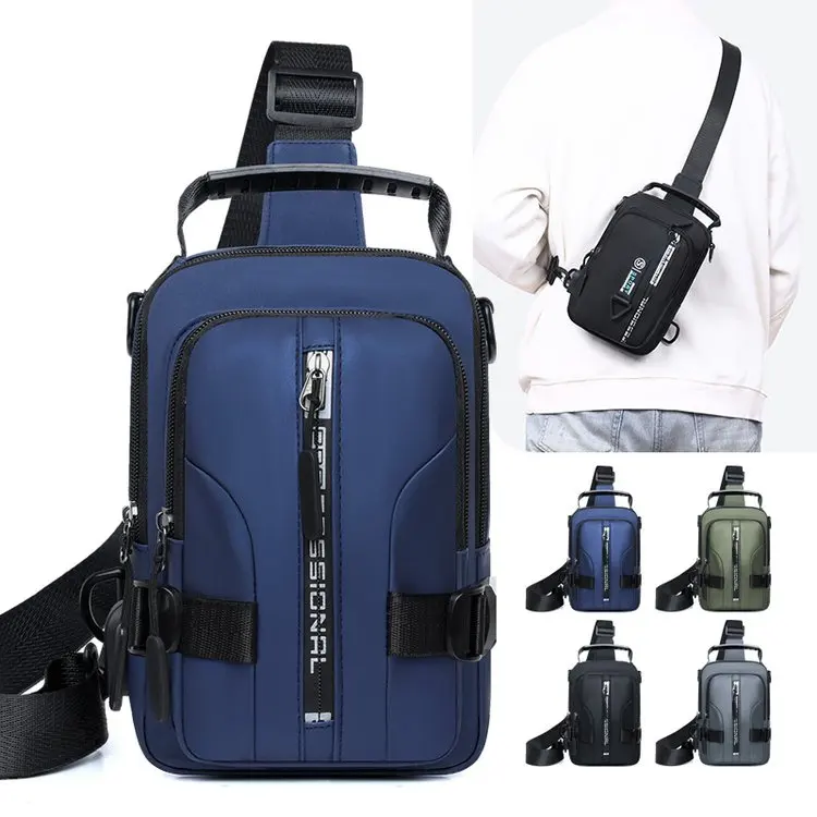 

Waterproof Wear-Resistant Ox Cloth Men's Chest Bag Casual Travel Crossbody Small Bapa Single oulder Sling Bag