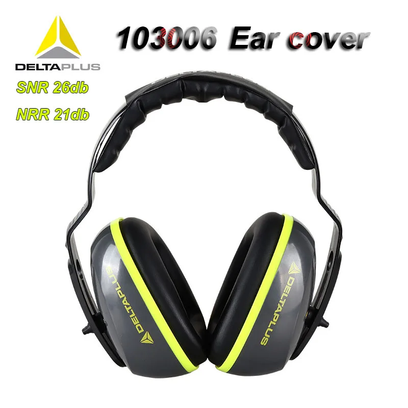 DELTAPLUS 103006 Noise earmuffs ABS shell Lining Synthetic foam cotton Noise-proof earmuffs SNR 26 db Safety noise earmuffs