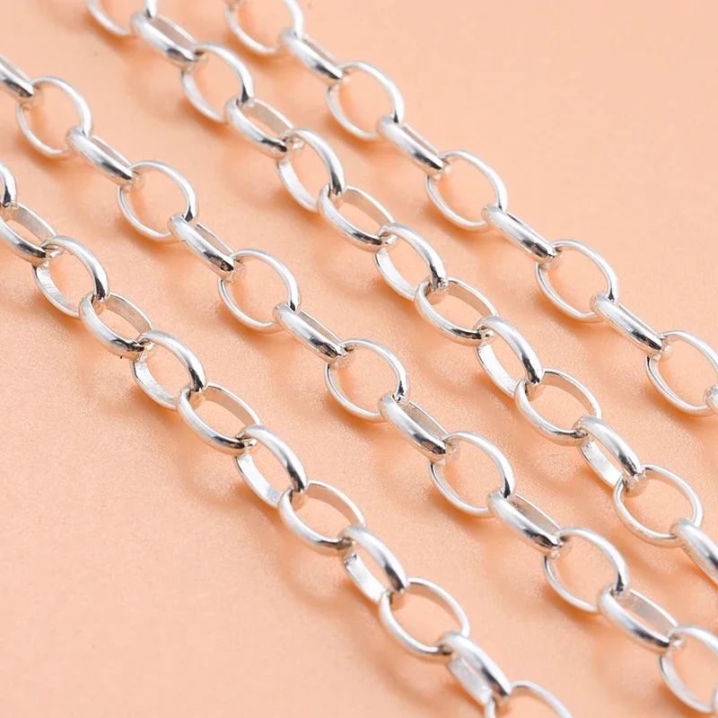

S925 Sterling Silver Chain semi-finished oval chain manual DIY Bracelet foot chain material accessories