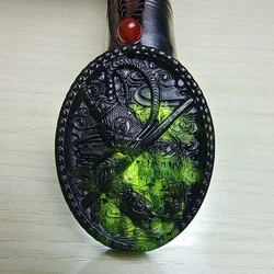 Black Green Jade Sun WuKong Dragon Jade Pendant Chinese Hand Carved Natural Obsidian Necklace Jewellery Fashion Amulet Women