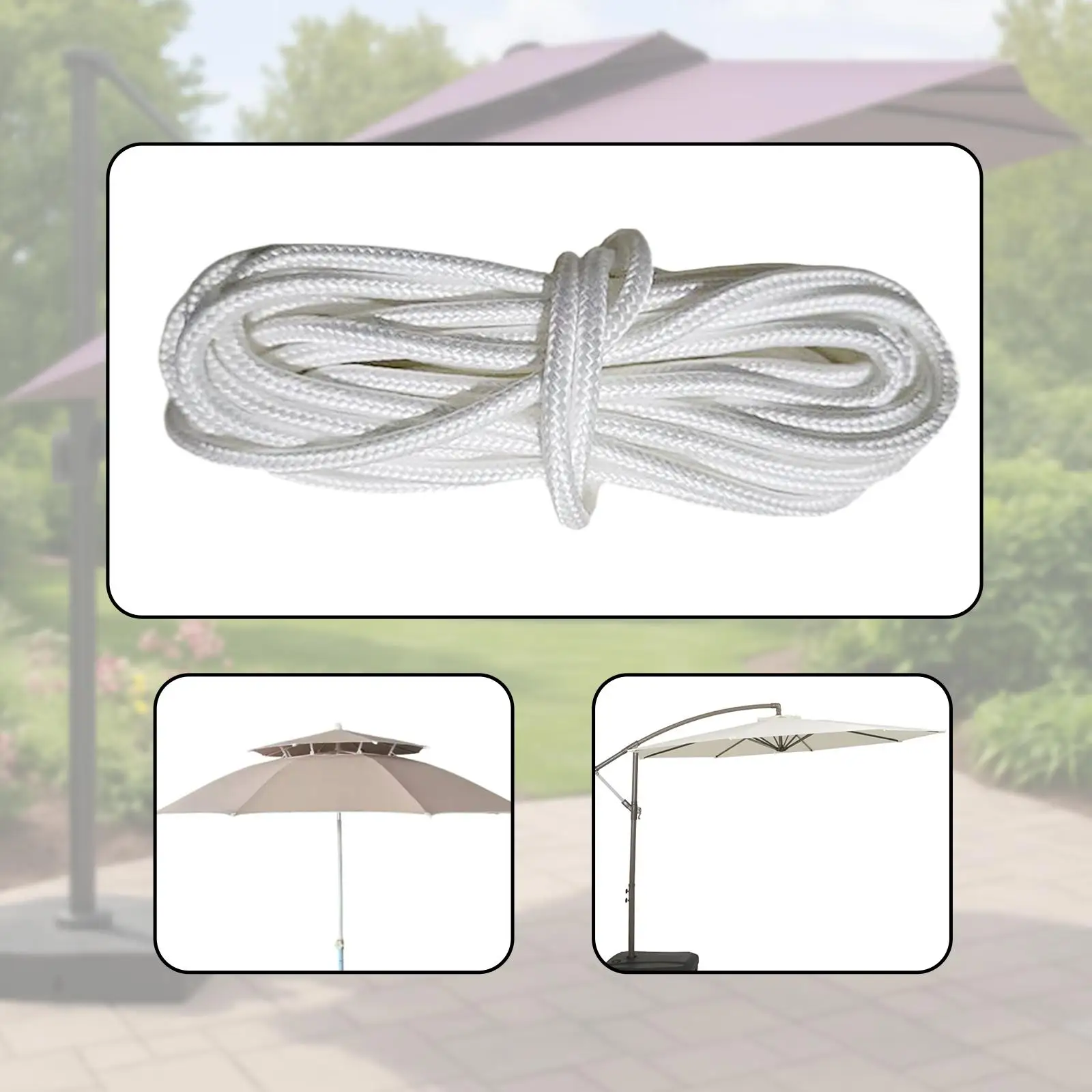 Outdoor Patio Umbrella Cord Windproof Nylon Rope Folding Umbrella Replacement Accessory for Patio Base
