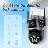2.4G&5G Dual Bands WiFi Security Camera Outdoor Triple Screen Dual lens IP Cam Colorful Night Vision Waterproof PTZ Surveillance