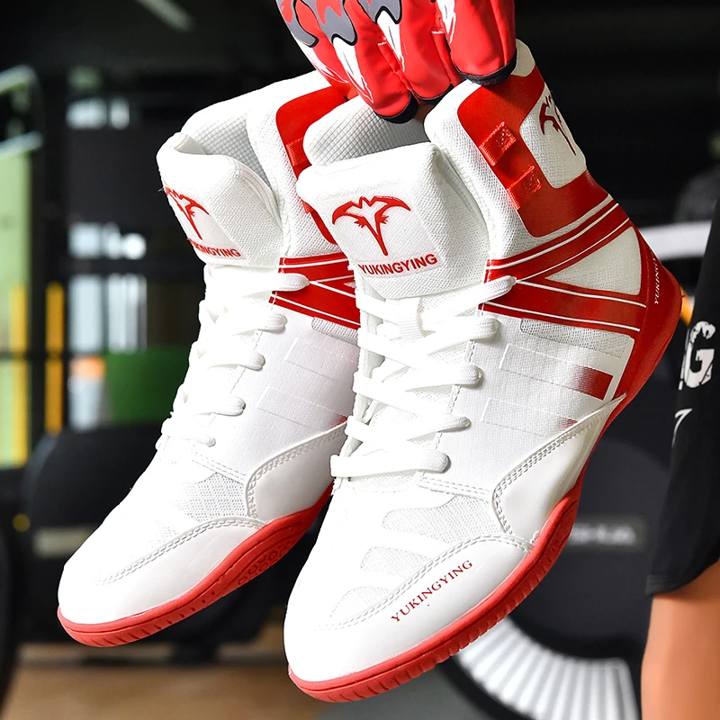 2026 Hot Sale Wrestling Boots Men Anti-Slip Boxing Shoes for Mens Big Size 46 Men Fighting Shoes Man Mid-Top Gym Training Shoe
