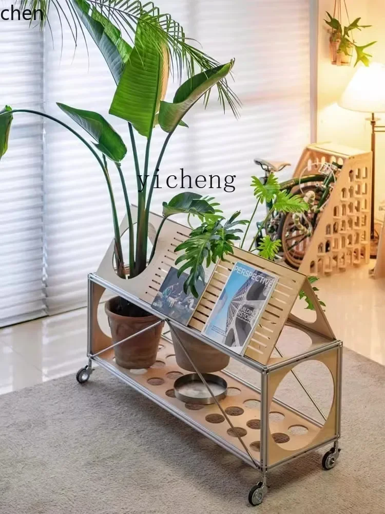 H1 medieval trolley side shelf living room sofa movable aluminum profile coffee table bedside