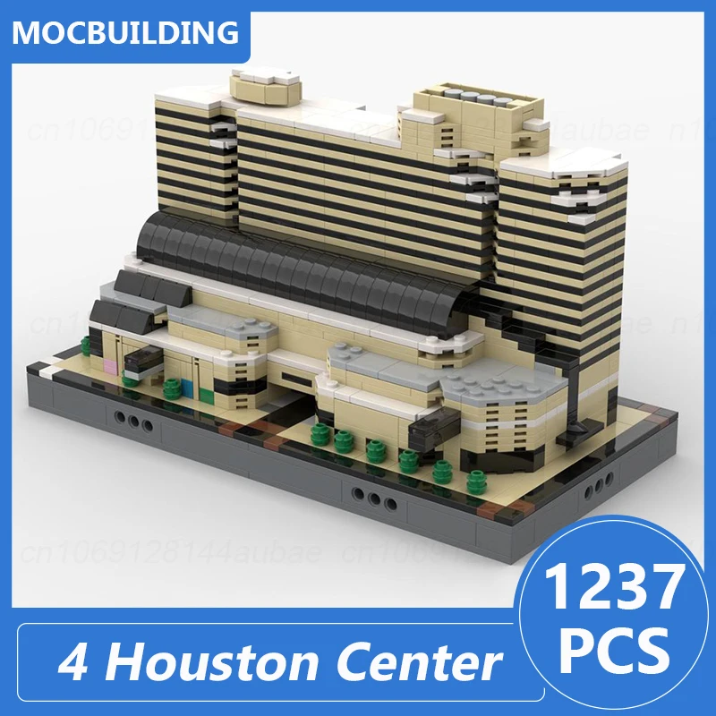 نموذج اللبنات المركزية في هيوستن ، هندسة برج فولبرايت ، طوب تجميع تصنعه بنفسك ، عرض هدايا اللعب ، أربعة مواسم ، 4