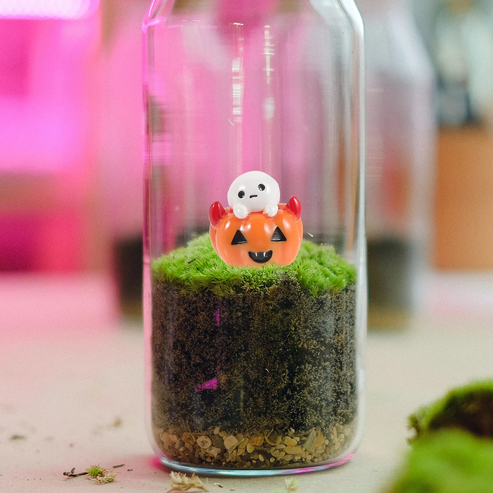 

2pcs Pumpkin Ghost Little Resin Ornaments Halloween Decorations Table Centerpiece Party Supplies Craft Gift For Family Desktop
