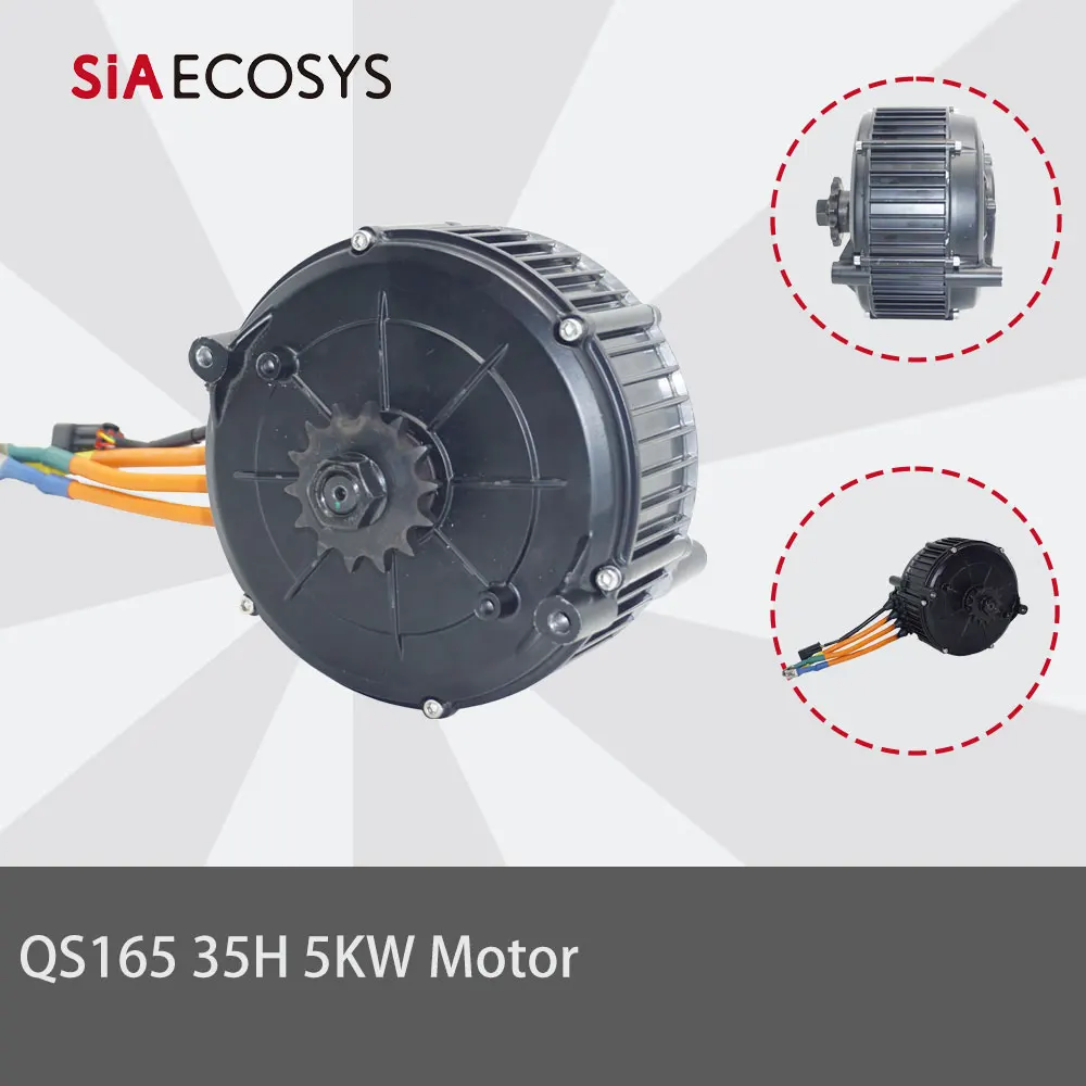 

QSMOTOR QS165 5000W 35H PMSM Mid Drive Motor with 428 14T Sprocket