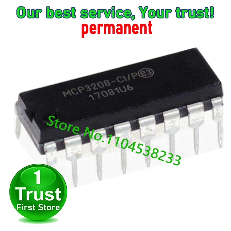 MCP3208-C 3208-CI/SL 5PCS/LOT  3208-B -BI/SL SOP 3208-CI/P -BI/P DIP  Trust First   in stock