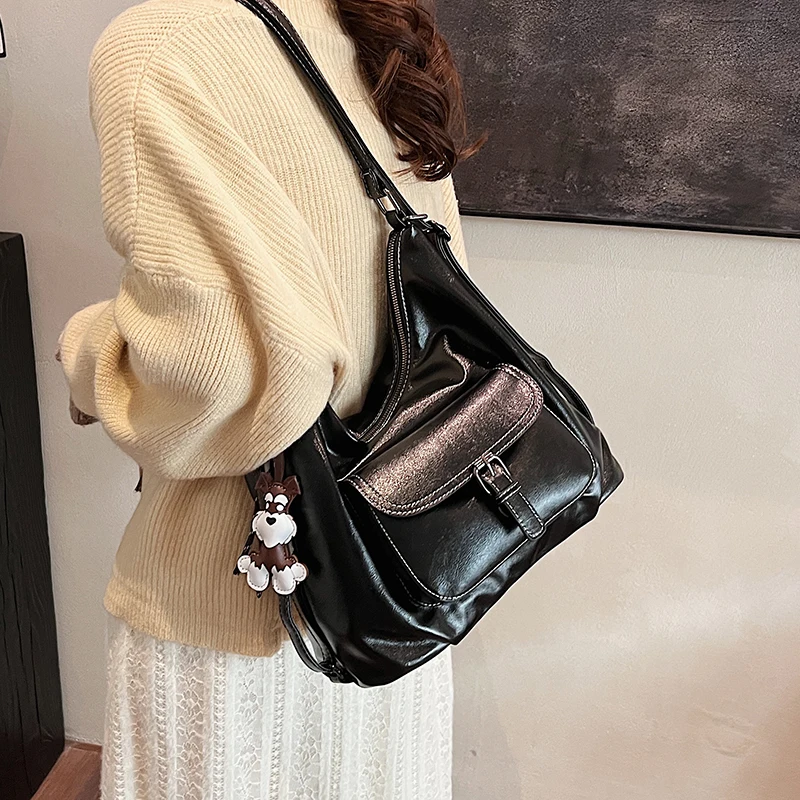 Retro Commuter Tote Bag Women Large Capacity 2026 New Spring Summer Casual Single Shoulder Slant Cross Multi-Function Double ...