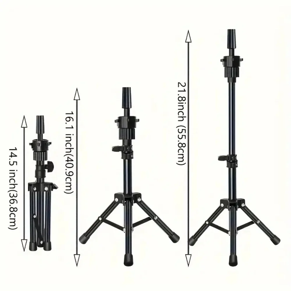 Wig Stand & 22 in Head Combination set，Canvas Wig Head Stand with Mannequin Head for Wigs Manikin Head Block Set for Wigs Making