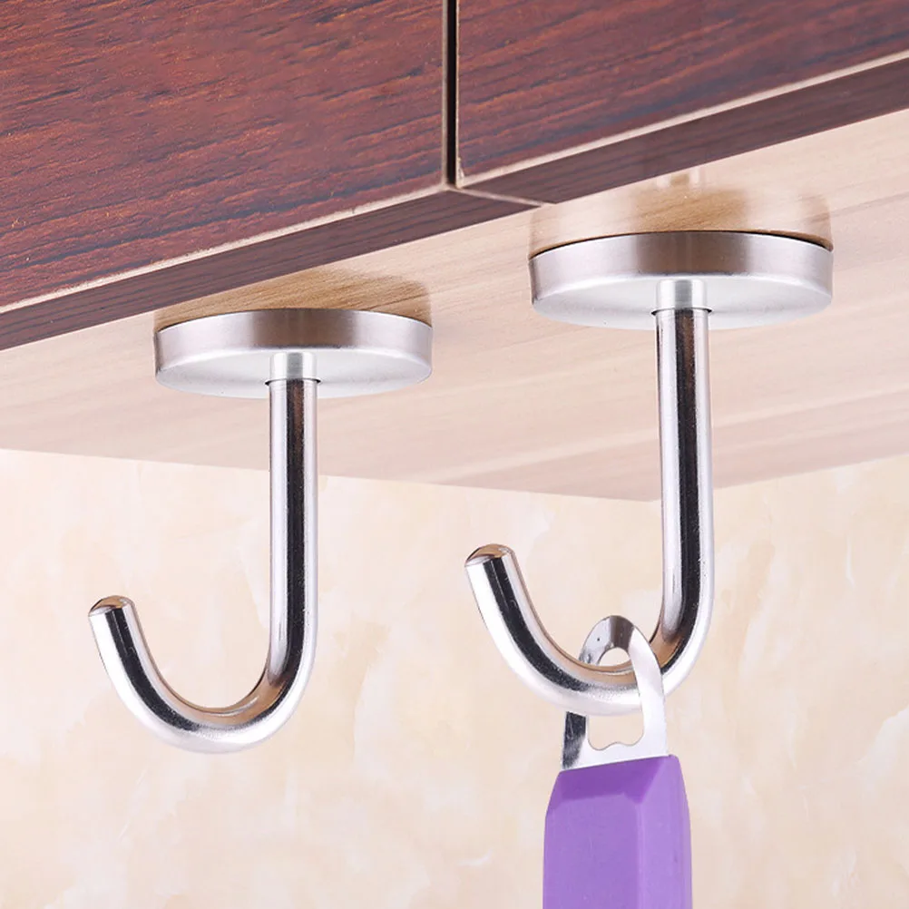 

8 Sets Stainless Steel Hooks 61mm Screws Expansion Plugs R om Color Ceiling Cabinet Wardrobe Hooks Strong Load bearing Easy