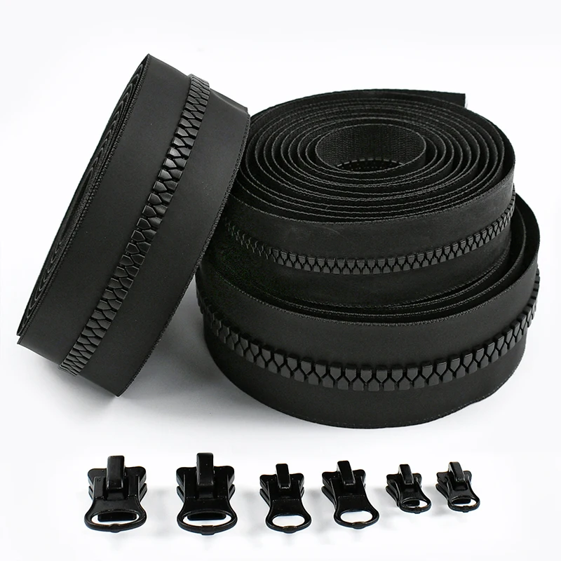 

1-5Meters 5# 8# Waterproof Resin Zippers with Zipper Sliders Jacket Closures Zip Cursor Replacement DIY Sewing Zips Repair Kits