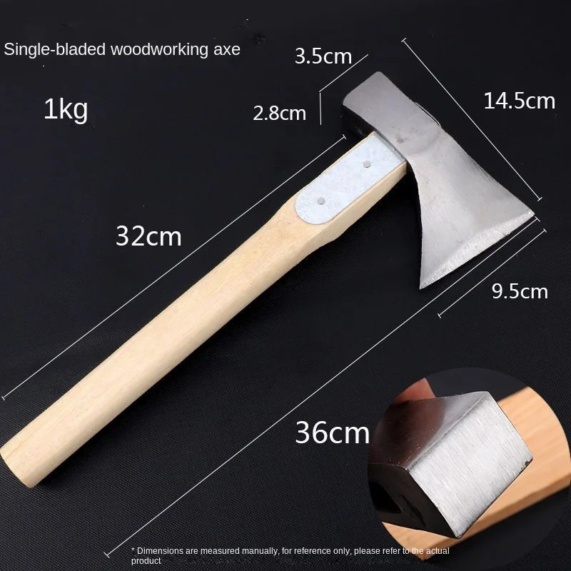 Woodworking axe single edge  spring steel hand forging outdoor chopping trees chopping firewood  wood logging all steel