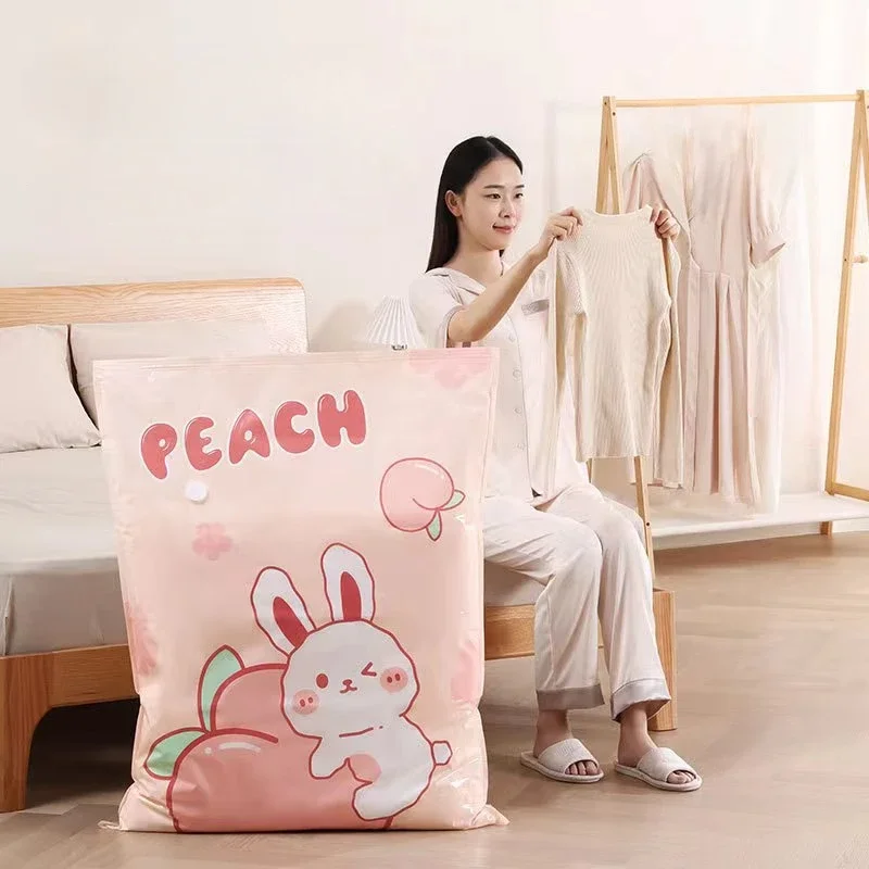 1/4 قطعة حقيبة ضغط متحركة للسفر قابلة لإعادة الاستخدام شفط كيس ضغط فراغ التعبئة والتغليف توفير المساحة حقيبة 80% توفير المساحة #2