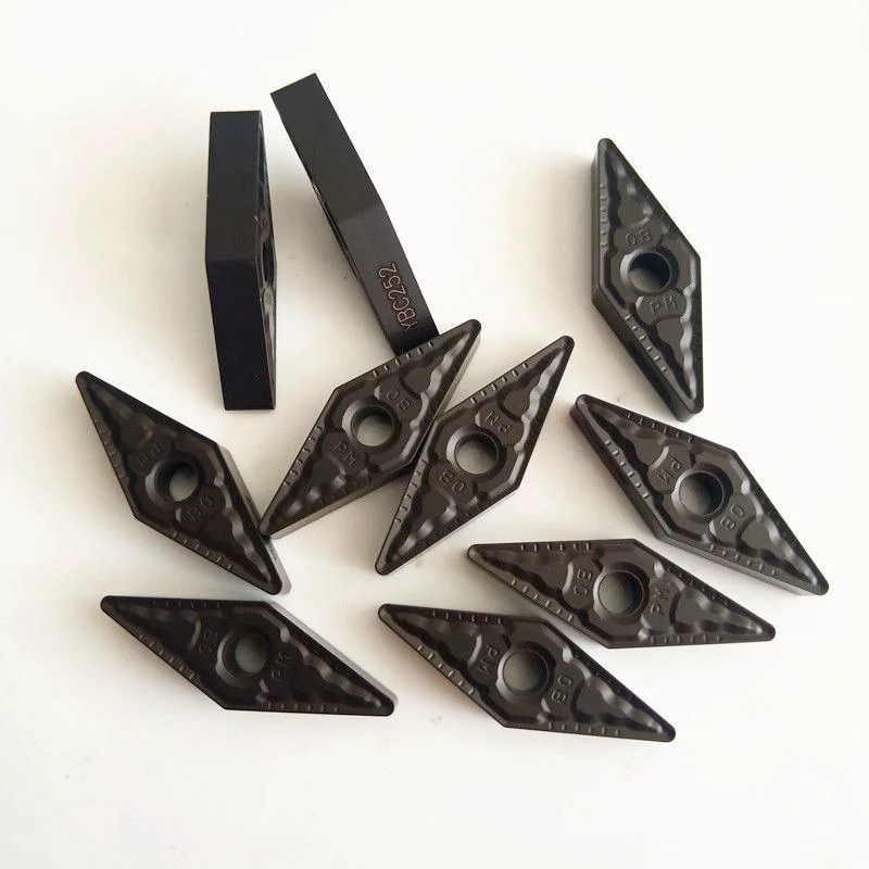10Pcs คาร์ไบด์แทรก VNMG160404 VNMG160408 VNMG160412น YBC251 YBC252 CNC เครื่องกลึงโลหะเครื่องตัด VNMG สำหรับเหล็ก