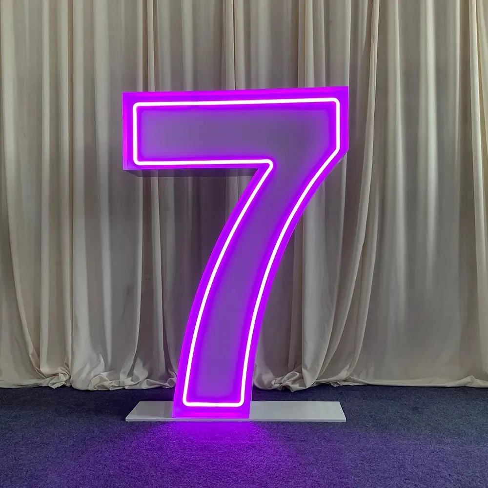 Light Emitting Diode RGB Neon Light Up Large Letters 4ft Marquee Digital Metal Outdoor Wedding