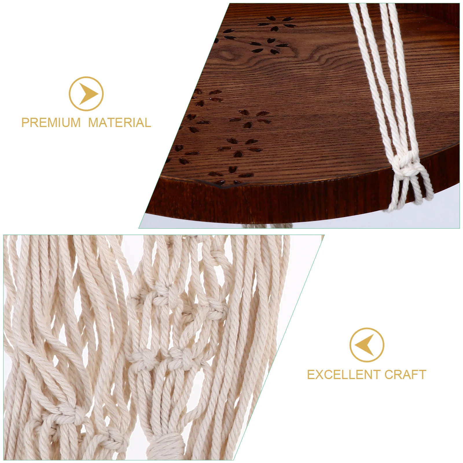 

Balcony Woven Hanging Flower Basket Holder Sturdy Indoor Outdoor Plant Pot Tray Decorative Hanging Planter Basket Macrame Shelf