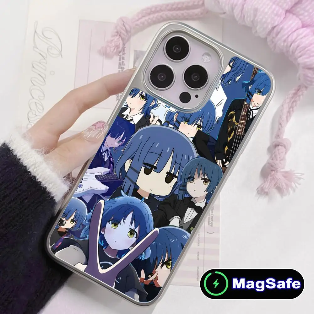 

Bocchi Rock Ryo Yamada Phone Case for iPhone 17 16 15 14 13 12 11 Air Pro Max Plus Magsafe Silver Plating Colorful Cover Pretty