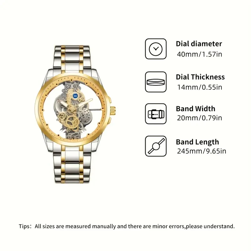 High-Looking Luxury Men's Watch, Fashionable and Casual Quartz Watch for Male Students, Elegant Men's Watch with Skeleton Design. image 2