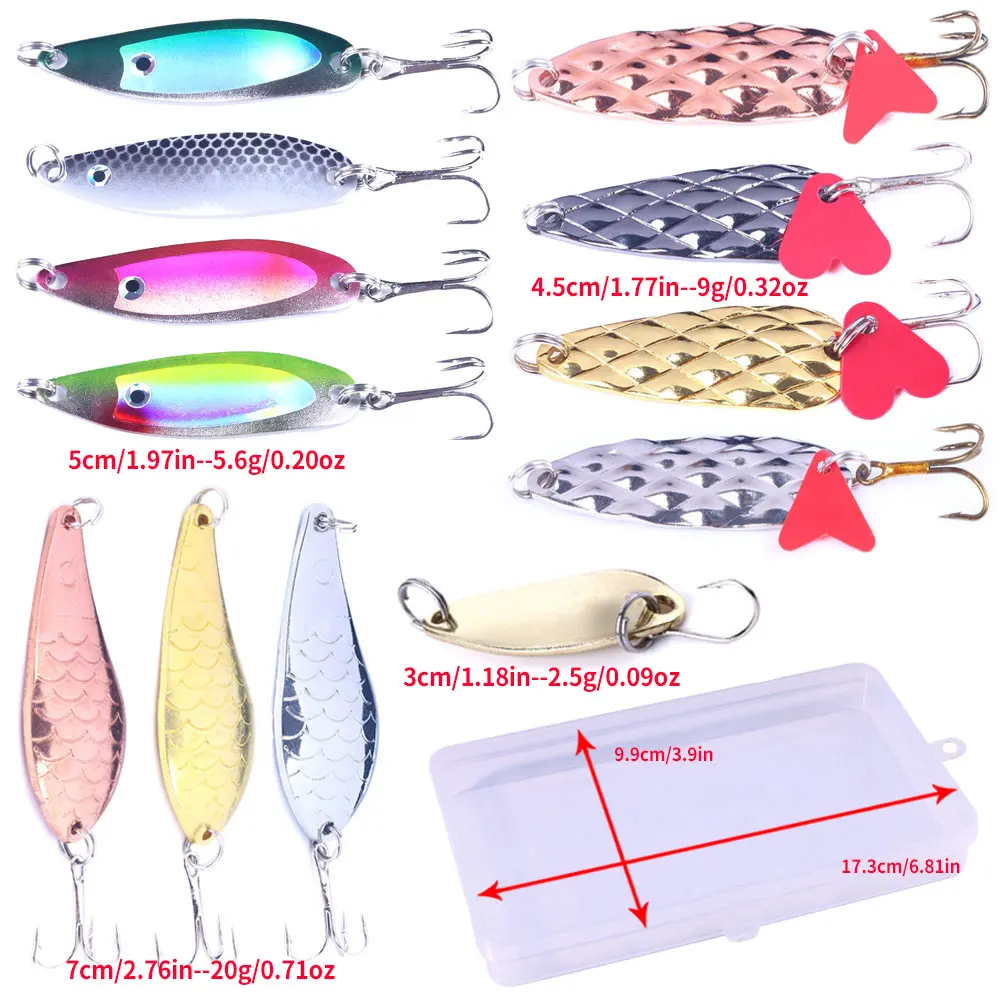 

12 шт., набор приманок с вибрирующей ложкой, металлические ложки для окуня, щуки, судака, набор приманок для литья в пресноводном троллинг