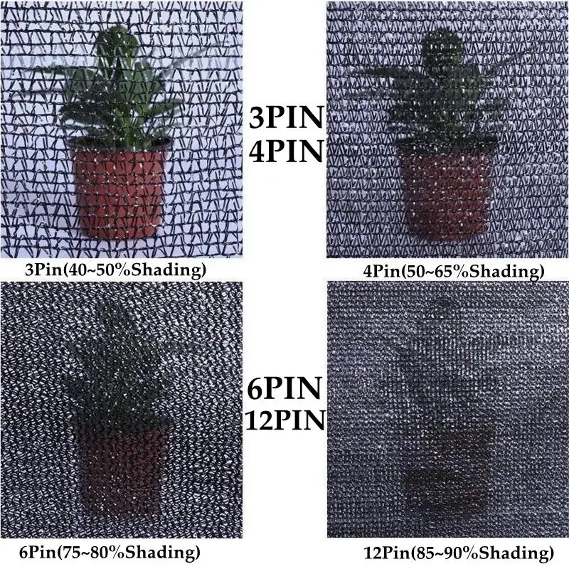 New 4Pin 50~65% Anti-UV HDPE Shading Net Greenhouse Succulent Plant Sunshade Net Outdoor Swimming Pool Cover Sun Shade Net