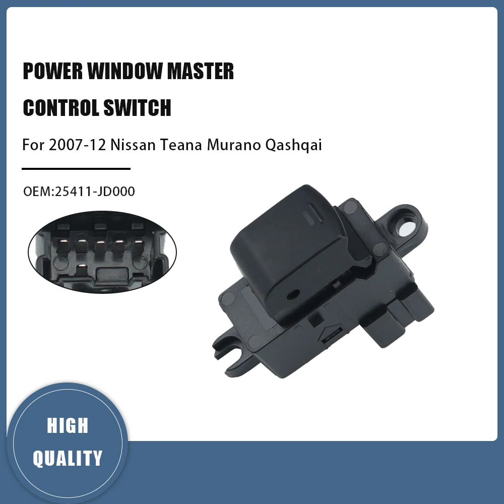 25411-JD000 interruptor de Control de elevador de ventana de coche de un solo botón para Nissan Teana Murano Qashqai 2007-12 25411JD000 25411BR00A