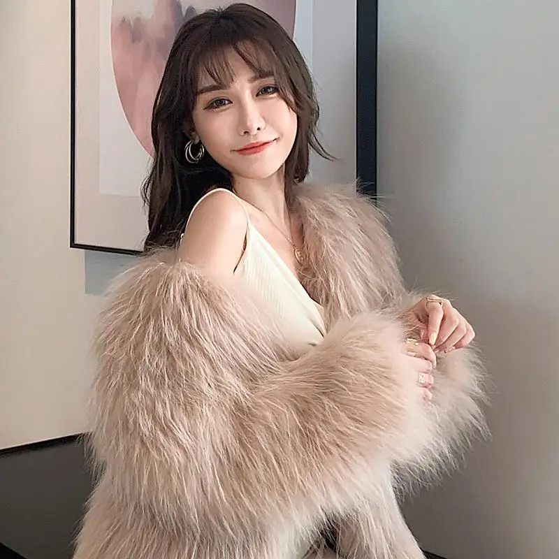 

Faux Mink Fur Coat Women Outerwear Korean Fluffy Warm Women Coat Long Sleeve Female Outerwear Furry Solid Winter Jacket C39