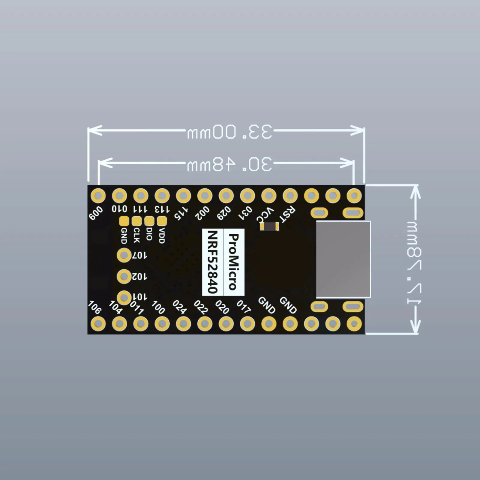 NRF52840 Pro Micro Entwicklungsboard Kompatibel mit Nice Nano V2.0 Bluetooth-kompatibel BLE5.0 Lithium-Batterie-Ladung – Detail 2