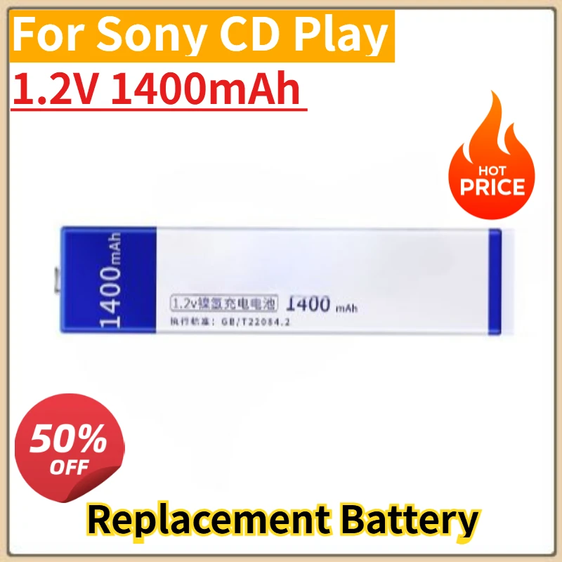

New 1.2V 1400mAh MD CD Player Rechargeable Battery Prismatic 7/5 F6 Ni-MH Chewing Gum Gumstick Batteries for Sony CD Play