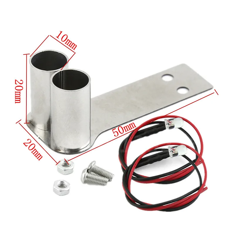 Stainless Steel RC Car Simulation Exhaust Pipe LED Modified Upgrade Part for 1/10 Drift Model Accessories