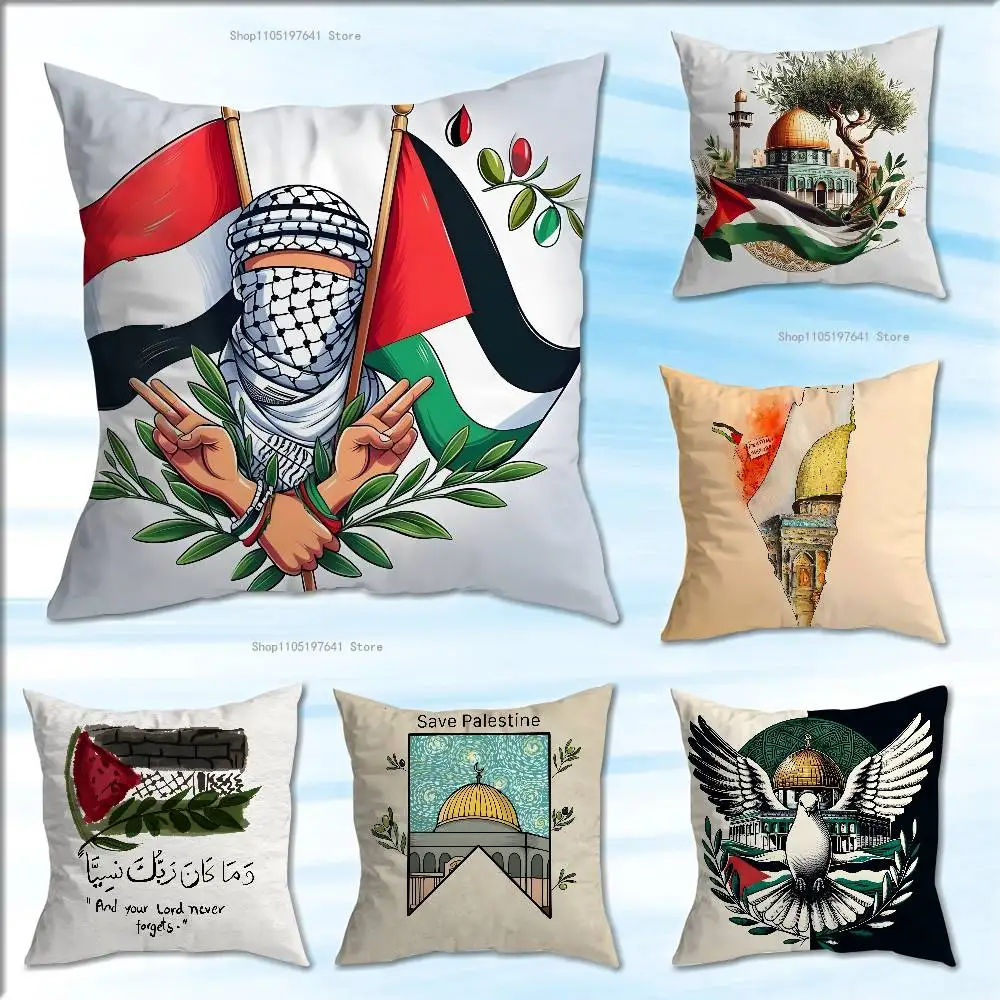 

Keffiyeh P-PalestineS-Flowers Anime Celebrity Merchandise All-Match Printed Pillow Case Sofa Office Room Decoration Protector
