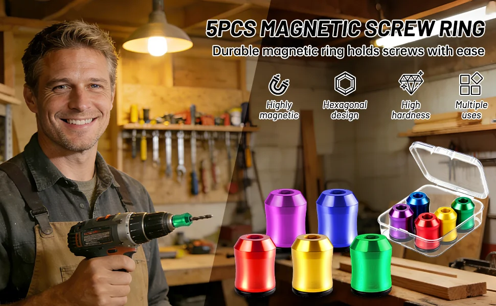 Starker Schraubendreherkopf mit Magnetring, abnehmbarer Haushaltswerkzeug-Bohrerhalter für Sechskantschraubendreher, Mechaniker und Haushaltsreparaturen – Detail 1