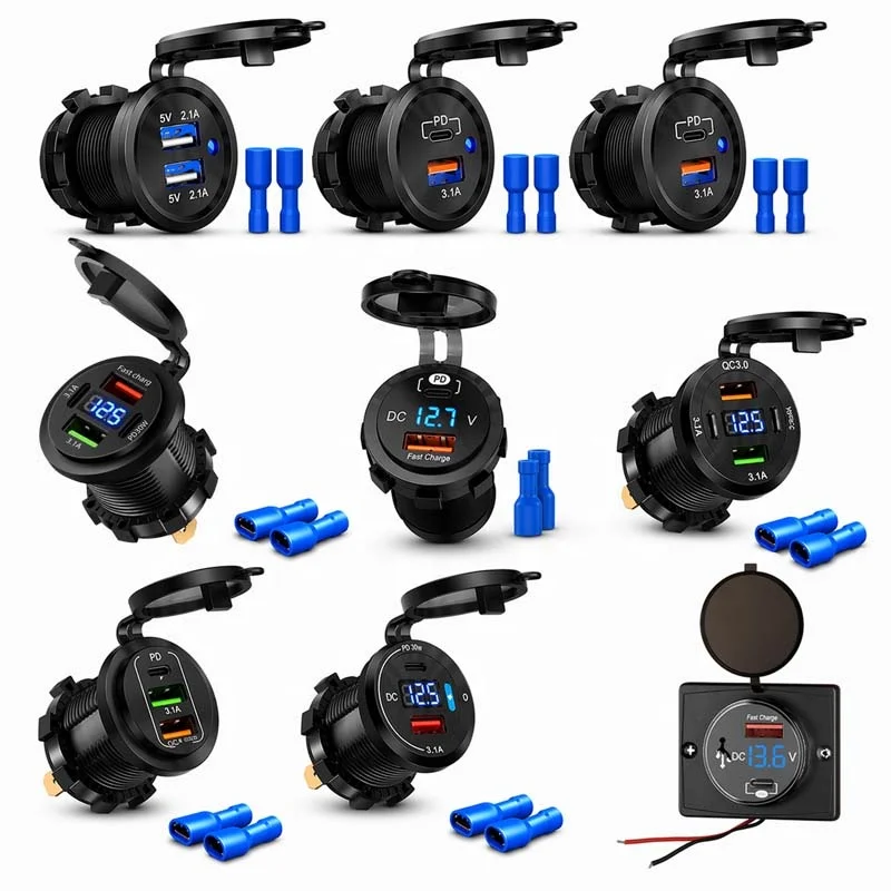 USB Super-fast Charging 12-24V Car Camper Van Electric Vehicle & Motorcycle Charger