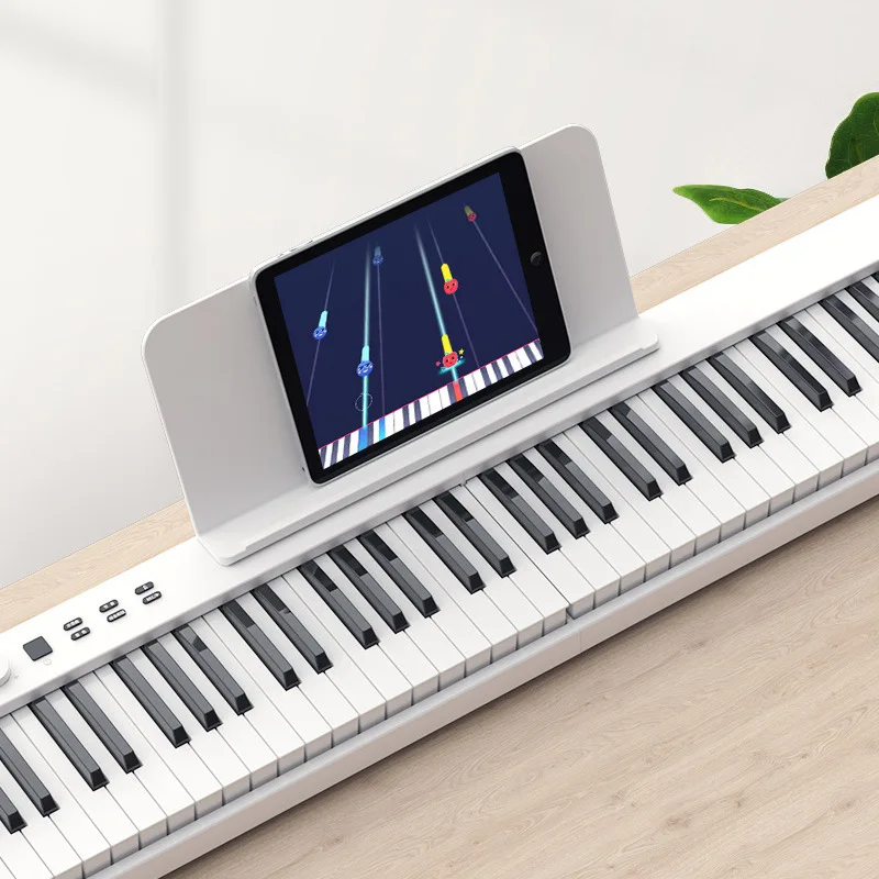 Piano lipat 88 tombol isi ulang untuk pemula, Piano elektronik portabel dewasa, Keyboard MIDI Bluetooth