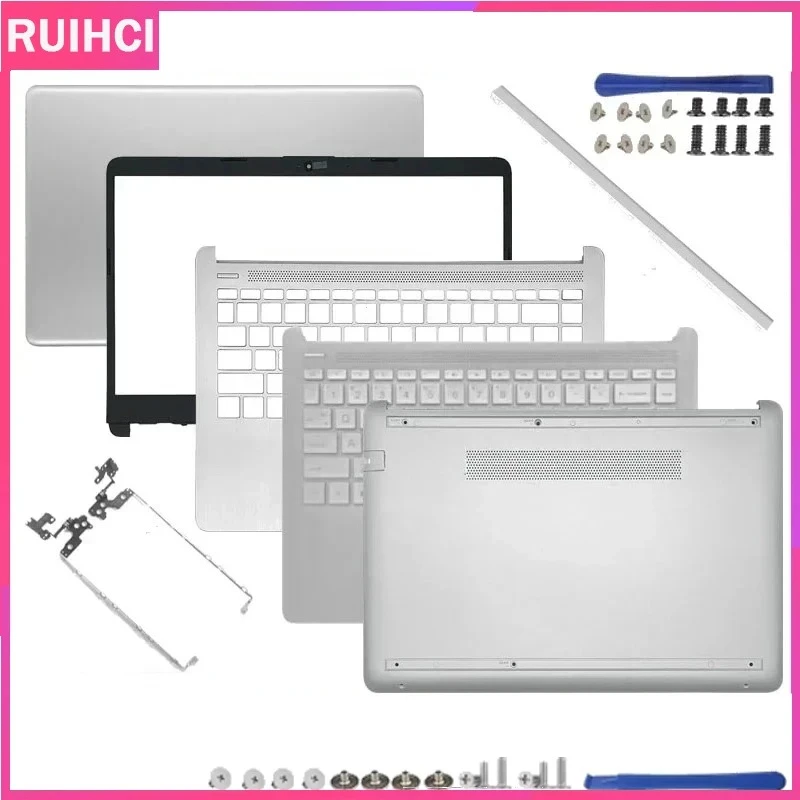 New For HP 14-CF 14-DF 14-DK 14-DP 14S-CR 14S-CF 240 245 G8 LCD Back Cover Front Bezel Palmrest Bottom Case Hinges Cover silver