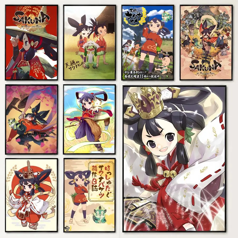 game Sakuna Of Rice and Ruin Poster Poster HD Printing Soothing and Cream Style Home Decor for the Living Room Cafes Gift