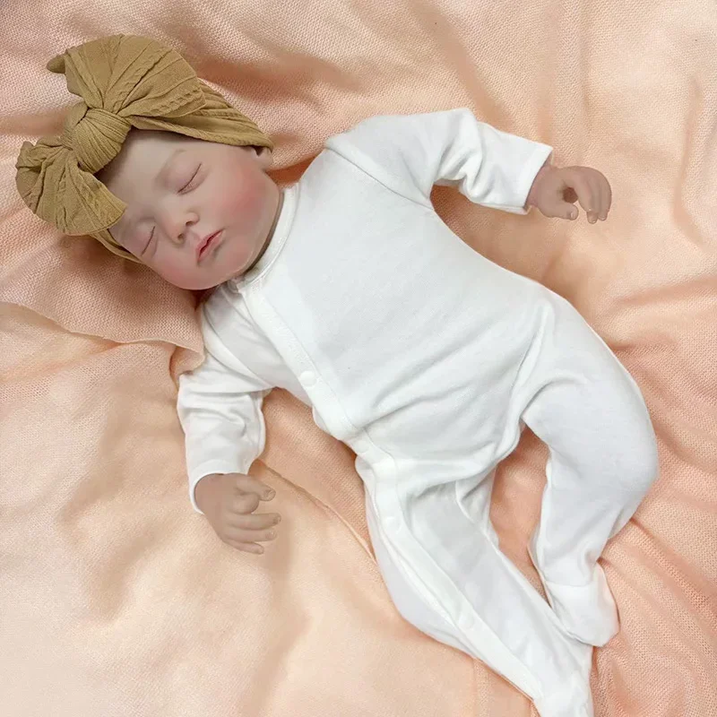 19 inch Alessia Zachte Doek Lichaam Reborn Babypop Levensechte Meerdere Lagen Schilderen 3D Huid Zichtbare Aderen met Handgeschilderd Haar