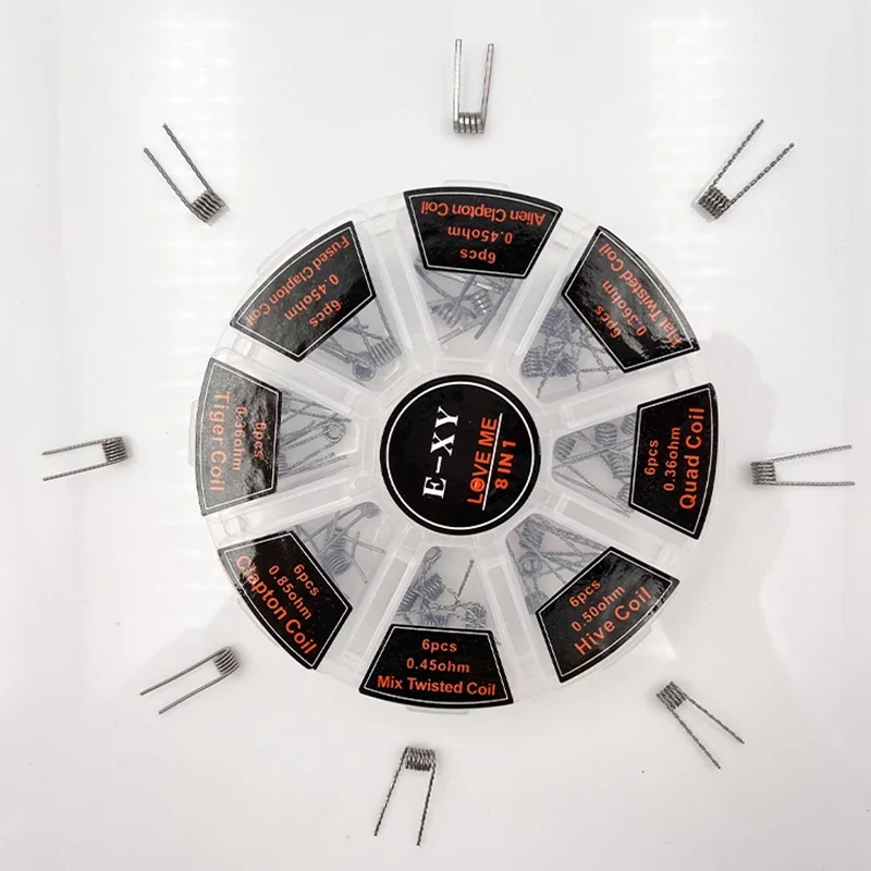 Vmiss 8 en 1 bobine préfabriquée Clapton ruche fil torsadé pour bricolage RDA RBA bacon coton fil chauffant