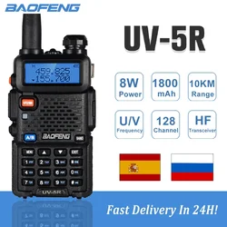 Baofeng-Walkie Talkies UV5R originales, de doble banda Radio bidireccional, transceptor UHF VHF, Radio Amateur portátil, rango de conversación de 10KM, 8W