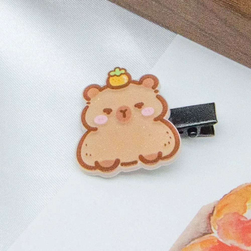 Acrylic Cute Capybara Hair Clip Sweet Cartoon Animal Duckbill Clip For Girls Hairpin For Kids Hair Accessories Gift