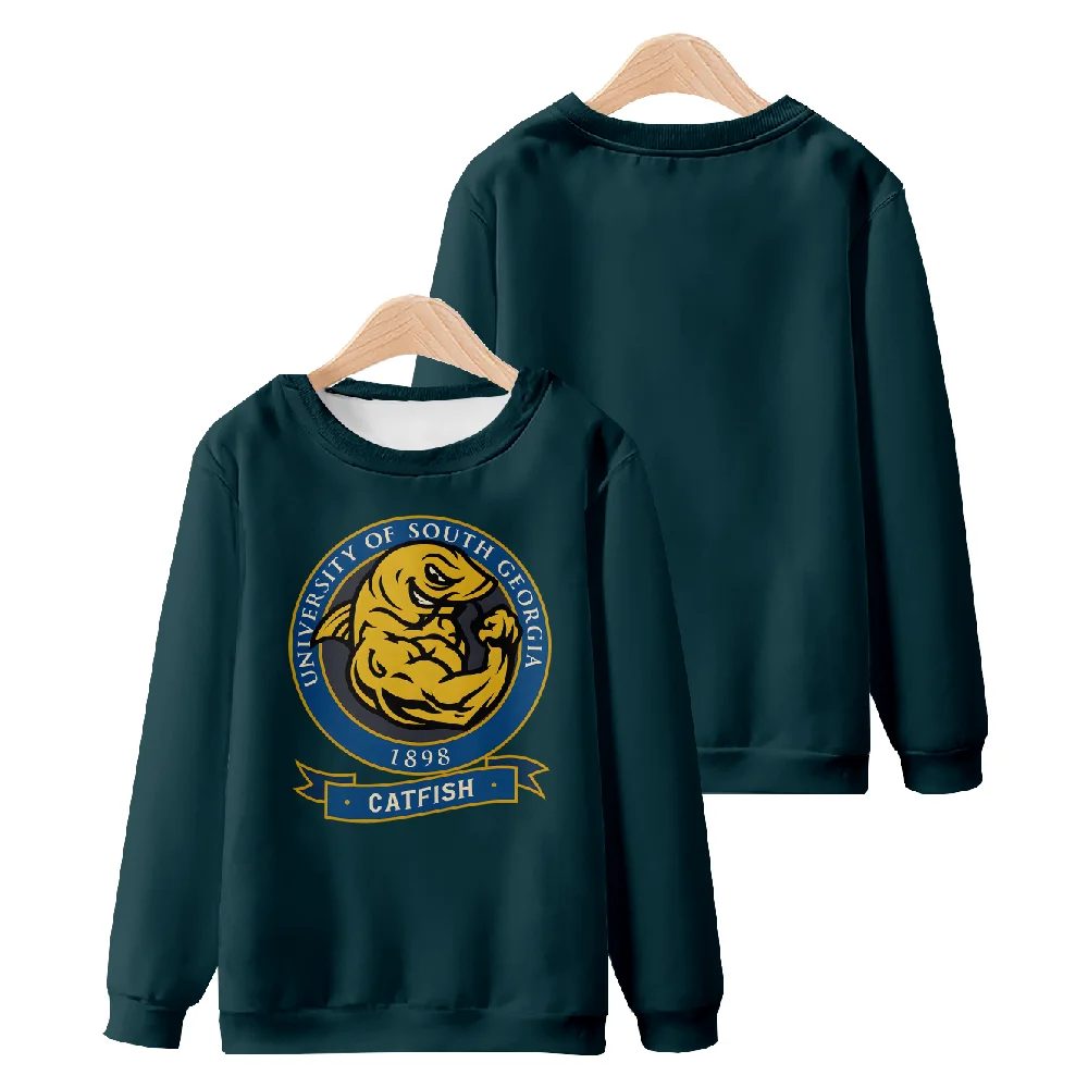 سترة تشاد باورز جامعة جورجيا الجنوبية سمك السلور برقبة دائرية وأكمام طويلة للرجال/النساء بلوفر كرة قدم مضحك
