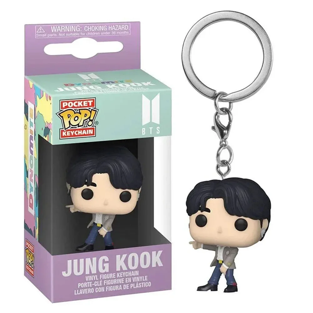 POP BTS Keychain Toy Kpop Cartoon V JUNG KOOK JIMIN Jin V J-HOPE Pocket Pop Keychain Vinyl Action Figure Collection Toys