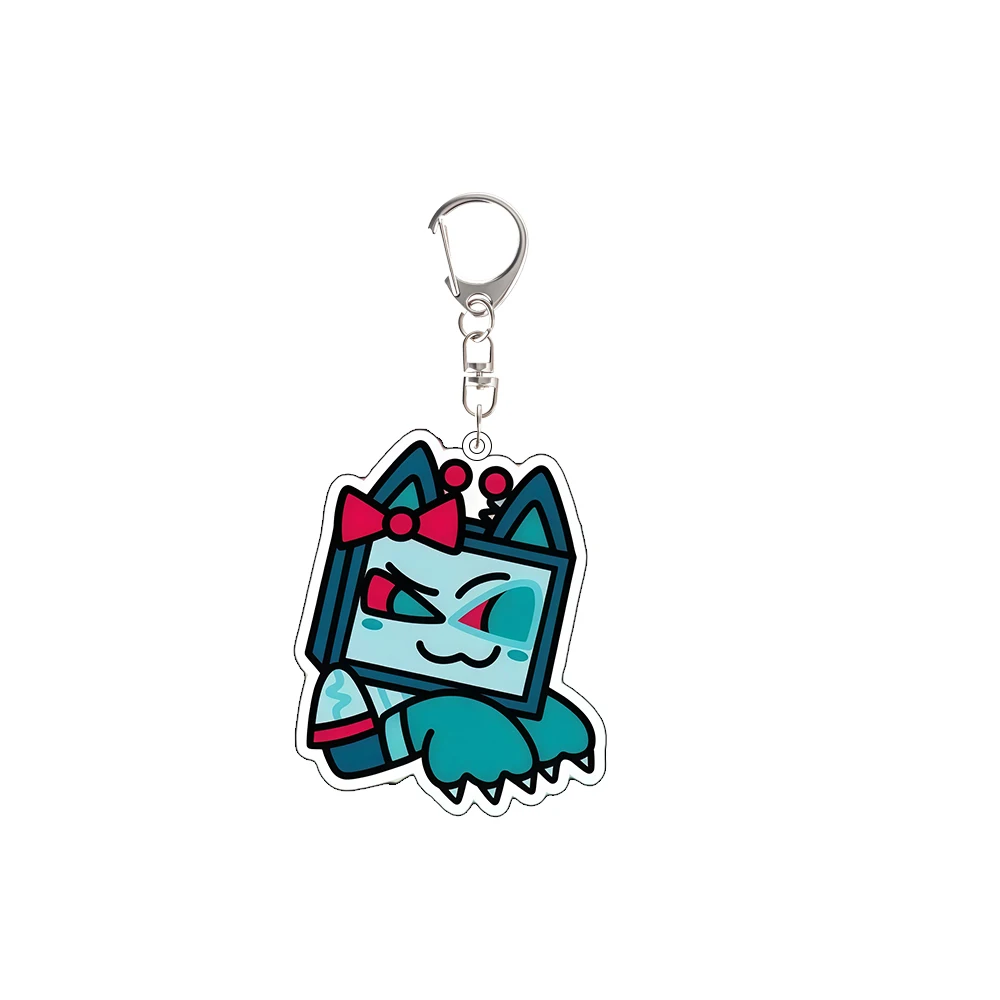 لفندق هازبين Q نسخة فالنتينو فوكس الملاك الغبار تشارلي مورنينجستار سلسلة مفاتيح مصنوعة من الأكريليك مخصصة الرسوم المتحركة على ظهره قلادة هدية #3