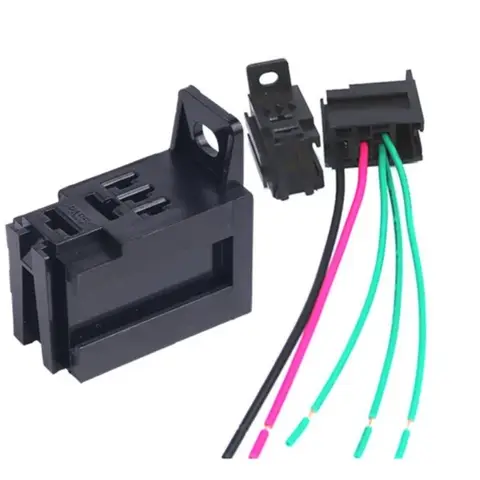 4/5Pin Violet Relay Socket with Wire Universal 12V/24V 30A Modified Nylon Flame Retardant Automotive Socket for Auto Parts