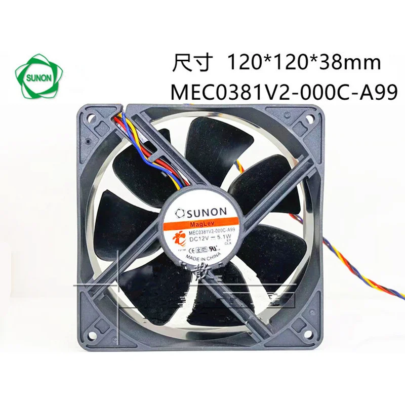 S+    SUNON 12038 MEC0381V2-000C-A99 DC12V 5.1W 12CM Maglev Cooling Fan 4-wire