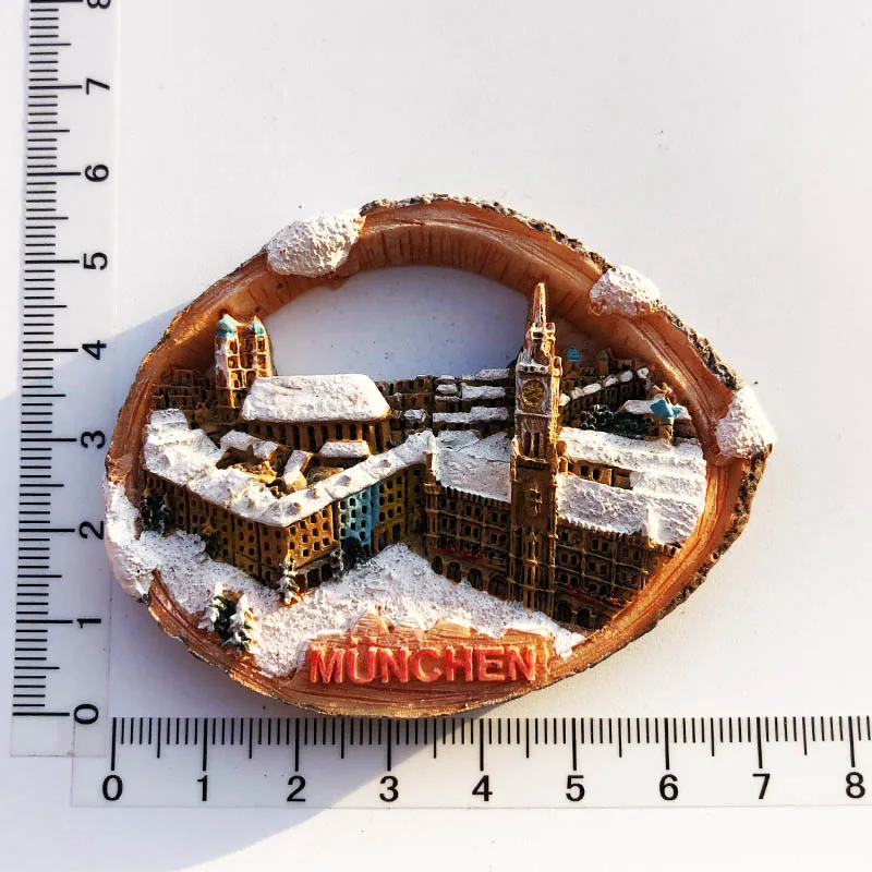 

German Snow Fridge Magnet Cultural Landscape Message Stickers Tourism Souvenir Resin Craft Decorations